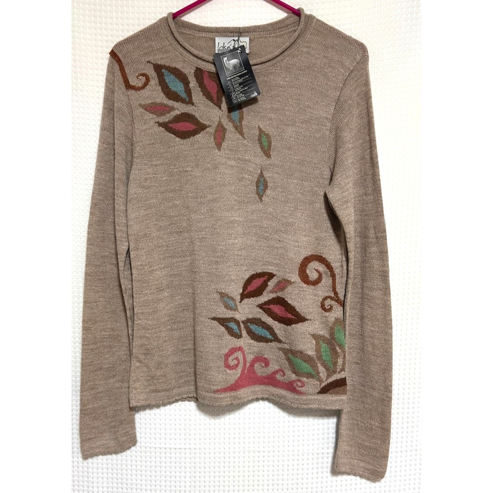 NWT Inka Baby Alpaca Pullover Sweater Peruvian Handmade Peru Women's size S b1